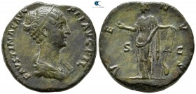 Faustina II AD 147-175. Struck AD 147-149. Rome. Sestertius Æ