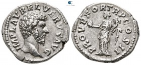 Lucius Verus AD 161-169. Struck AD 161. Rome. Denarius AR