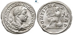 Elagabalus AD 218-222. Struck AD 218. Rome. Denarius AR