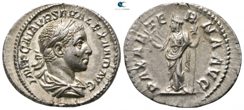 Severus Alexander AD 222-235. Struck AD 223. Rome
Denarius AR

21 mm., 3,12 g...