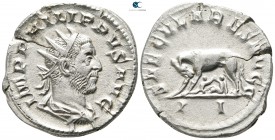 Philip I Arab AD 244-249. Ludi Saeculares (Secular Games) issue, commemorating the 1000th anniversary of Rome. Struck AD 248. Rome. Antoninianus AR
