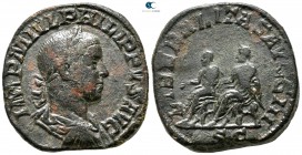 Philip II AD 247-249. Rome. Sestertius Æ