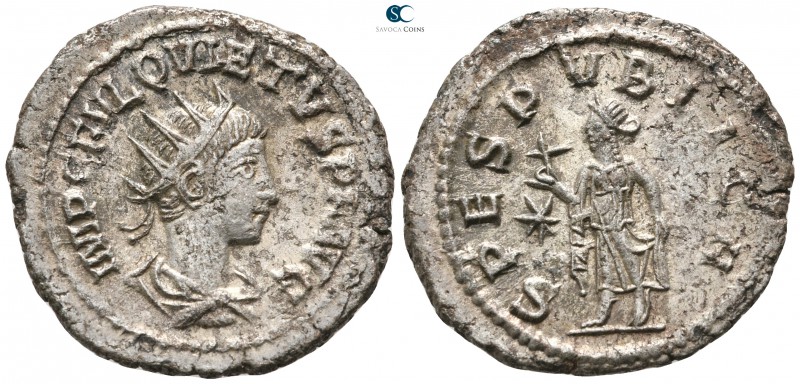 Quietus AD 260-261. Samosata
Antoninianus Billon

23 mm., 3,43 g.

IMP C FV...