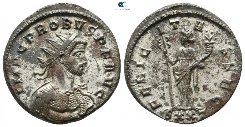 Probus AD 276-282. Struck AD 276. Ticinum
Antoninianus Æ silvered

24 mm., 4,...