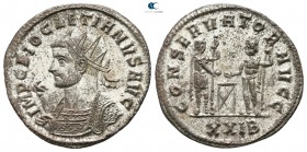 Diocletian AD 284-305. Struck AD 287. Siscia. Antoninianus Æ silvered