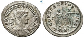 Diocletian AD 284-305. Siscia. Antoninianus Æ silvered