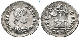 Gratian AD 367-383. Struck AD 367-375. Treveri. Siliqua AR