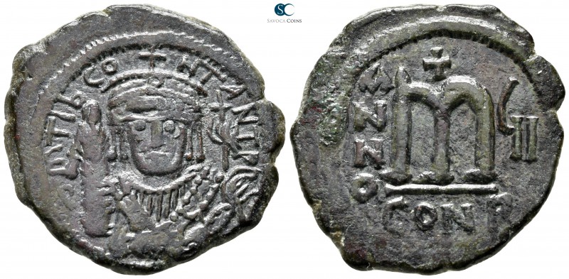 Tiberius II Constantine AD 578-582. Dated RY 7=AD 580/1. Constantinople. 2nd off...