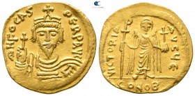 Phocas AD 602-610. Struck AD 607-609. Constantinople. 5th officina. Solidus AV