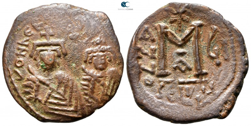 Heraclius with Heraclius Constantine AD 610-641. Seleucia Isauriae
Follis Æ

...