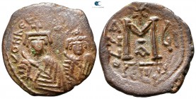 Heraclius with Heraclius Constantine AD 610-641. Seleucia Isauriae. Follis Æ