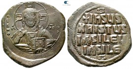 Attributed to Basil II and Constantine VIII AD 976-1028. Struck circa AD 976-1025. Constantinople. Anonymous follis Æ. Class 2