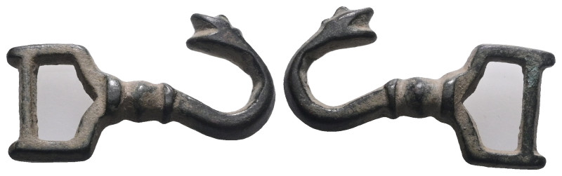 Weight 7,37 gr - Diameter 33 mm. Zoomorphic Belt Fitting. Circa 15th century AD....