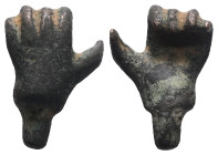 Weight 8,42 gr - Diameter 21 mm. Roman Bronze hand, Period 2nd- 3rd century CE