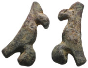Weight 8,43 gr - Diameter 26 mm. Ancient Rome Bronze Figurine of a Goose - the sacred bird of the goddess Juno and the savior of Rome from the Celts