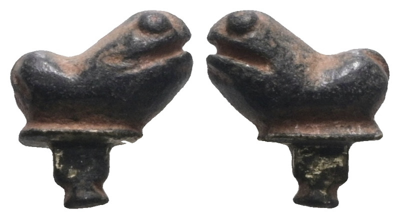 Weight 1,98 gr - Diameter 10 mm. ANCIENT ROMAN BRONZE FROG FIGURINE.(1st - 2nd C...