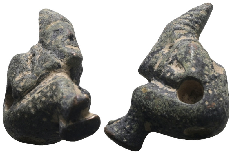 Weight 33,67 gr - Diameter 36 mm. An interesting Ancient Roman bronze statuette ...