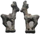 Weight 11,81 gr - Diameter 34 mm. Bronze Age Luristan Bronze Ibex Figurine.