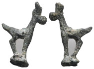 Weight 4,53 gr - Diameter 31 mm. Bronze Age Luristan Bronze Ibex Figurine.