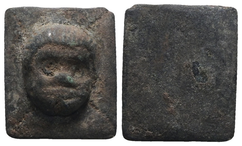 Weight 12,53 gr - Diameter 25 mm. LATE ANTIQUE BRONZE TESSERA
Roman period, 5th ...