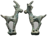 Weight 5,32 gr - Diameter 32 mm. Bronze Age Luristan Bronze Ibex Figurine.