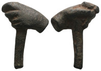 Weight 4,32 gr - Diameter 20 mm. Ancient Bronze holding scepter in left hand.