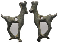 Weight 5,60 gr - Diameter 30 mm. Ancient Bronze Age, Luristan Bronze Ibex figurine