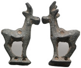 Weight 12,40 gr - Diameter 35 mm. Ancient Bronze Age, Luristan Bronze Ibex figurine
