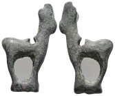 Weight 7,53 gr - Diameter 32 mm. Ancient Bronze Age, Luristan Bronze Ibex figurine