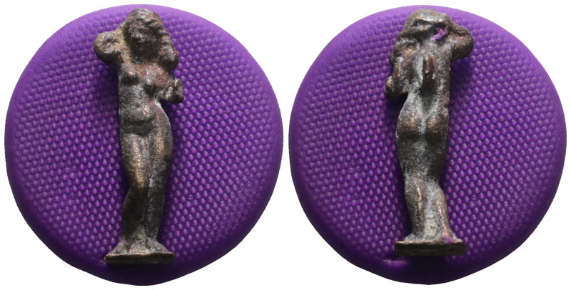 Weight 5,62 gr - Diameter 33 mm. Aphrodite (Venus) Anadyomene figure made of bro...