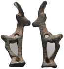 Weight 4,06 gr - Diameter 32 mm. Ancient Bronze Age, Luristan Bronze Ibex figurine
