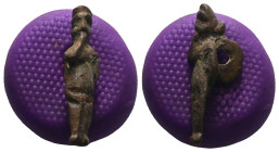 Weight 1,68 gr - Diameter 20 mm. Ancient Bronze Figure ( Pendant )