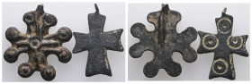 2 pieces, sold as seen. BYZANTINE EMPIRE.Cross.(8th-10th century).Ae. Sold as seen.