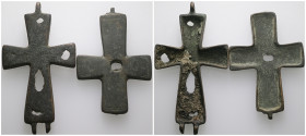 2 pieces, sold as seen. BYZANTINE EMPIRE.Cross.(8th-10th century).Ae. Sold as seen.