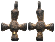 Weight 3,82 gr - Diameter 23 mm. BYZANTINE EMPIRE.Cross.(8th-10th century).Ae. Sold as seen.
