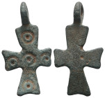 Weight 1,31 gr - Diameter 25 mm. BYZANTINE EMPIRE.Cross.(8th-10th century).Ae. Sold as seen.