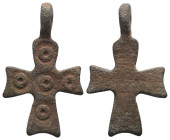 Weight 3,13 gr - Diameter 29 mm. BYZANTINE EMPIRE.Cross.(8th-10th century).Ae. Sold as seen.