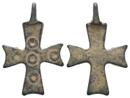 Weight 2,88 gr - Diameter 26 mm.BYZANTINE EMPIRE.Cross.(8th-10th century).Ae. Sold as seen.