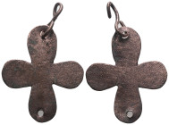 Weight 3,67 gr - Diameter 38 mm. BYZANTINE EMPIRE.Cross.(8th-10th century).Ae. Sold as seen.