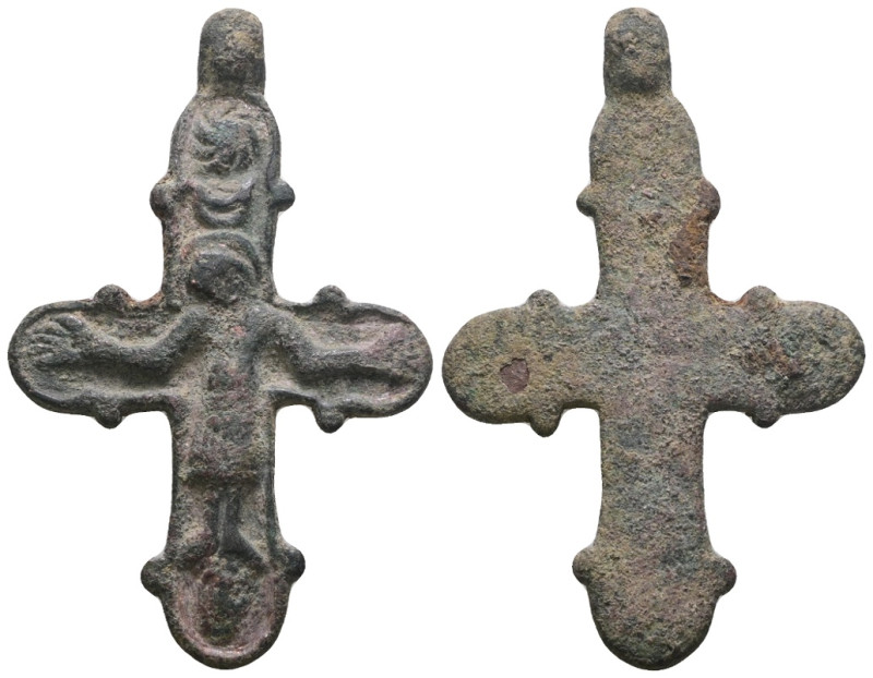 Weight 21,24 gr - Diameter 63 mm. BYZANTINE EMPIRE.Cross.(8th-10th century).Ae. ...