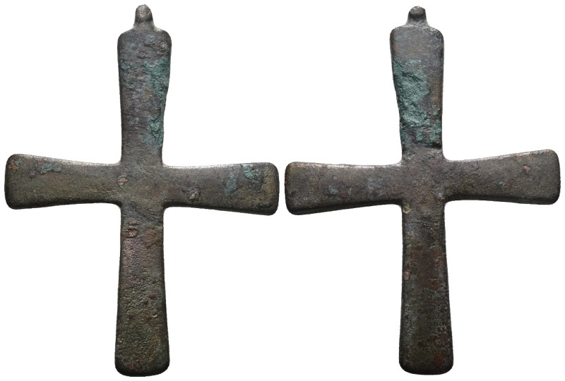 Weight 18,42 gr - Diameter 61 mm. BYZANTINE EMPIRE.Cross.(8th-10th century).Ae. ...