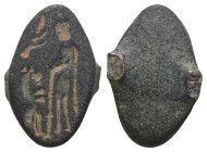 Weight 2,52 gr - Diameter 15 mm. Roman Bronze ring head. 1st- 4th Century CE.