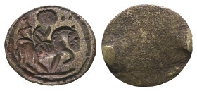 Weight 0,83 gr - Diameter 13 mm. Roman Bronze ring head. 1st- 4th Century CE.