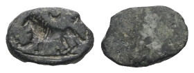 Weight 0,45 gr - Diameter 8 mm. Roman Bronze ring head. 1st- 4th Century CE.