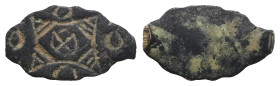 Weight 0,43 gr - Diameter 13 mm. Roman Bronze ring head. 1st- 4th Century CE.