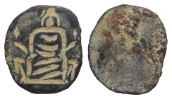 Weight 0,35 gr - Diameter 10 mm. Roman Bronze ring head. 1st- 4th Century CE.