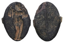 Weight 0,61 gr - Diameter 13 mm. Roman Bronze ring head. 1st- 4th Century CE.