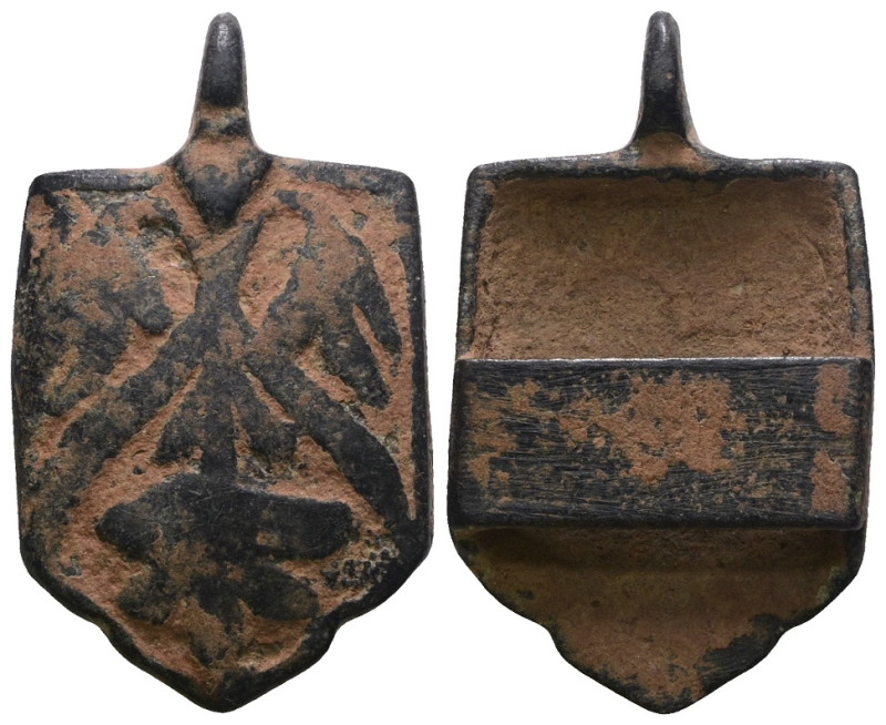 Weight 17,13 gr - Diameter 40 mm. Ancient Bronze Pendant.