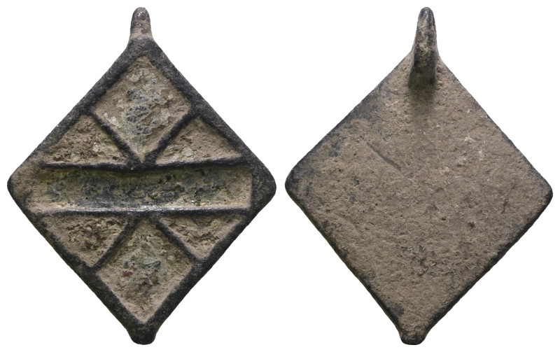 Weight 4,17 gr - Diameter 30 mm. Ancient Bronze Pendant.