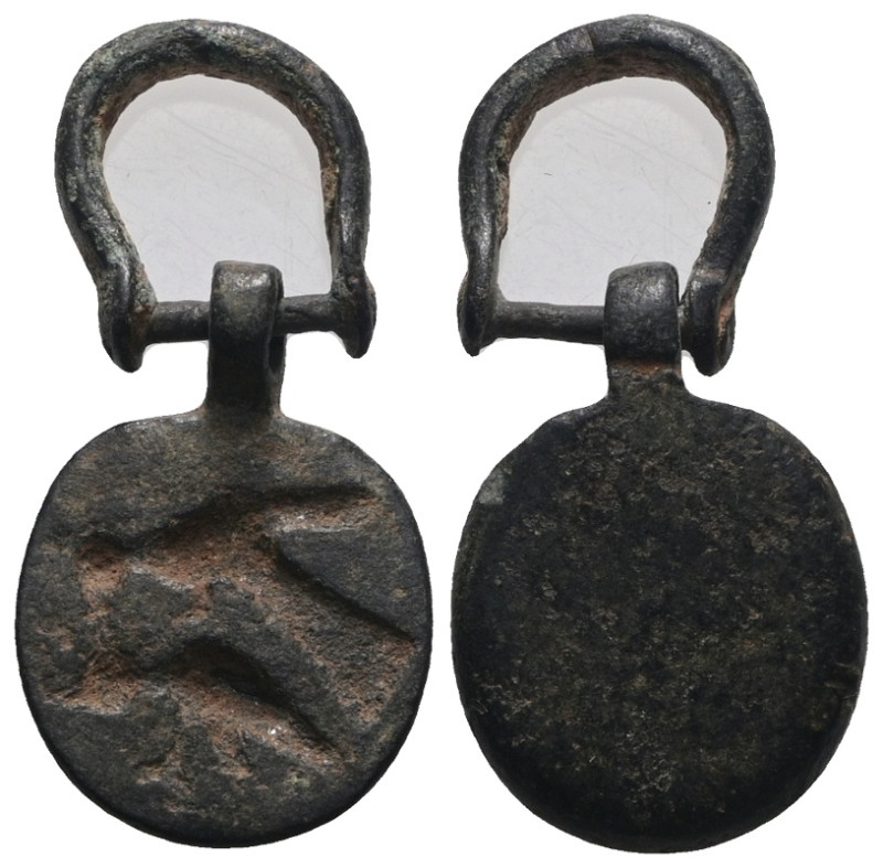 Weight 4,51 gr - Diameter 19 mm.Ancient Bronze Pendant.